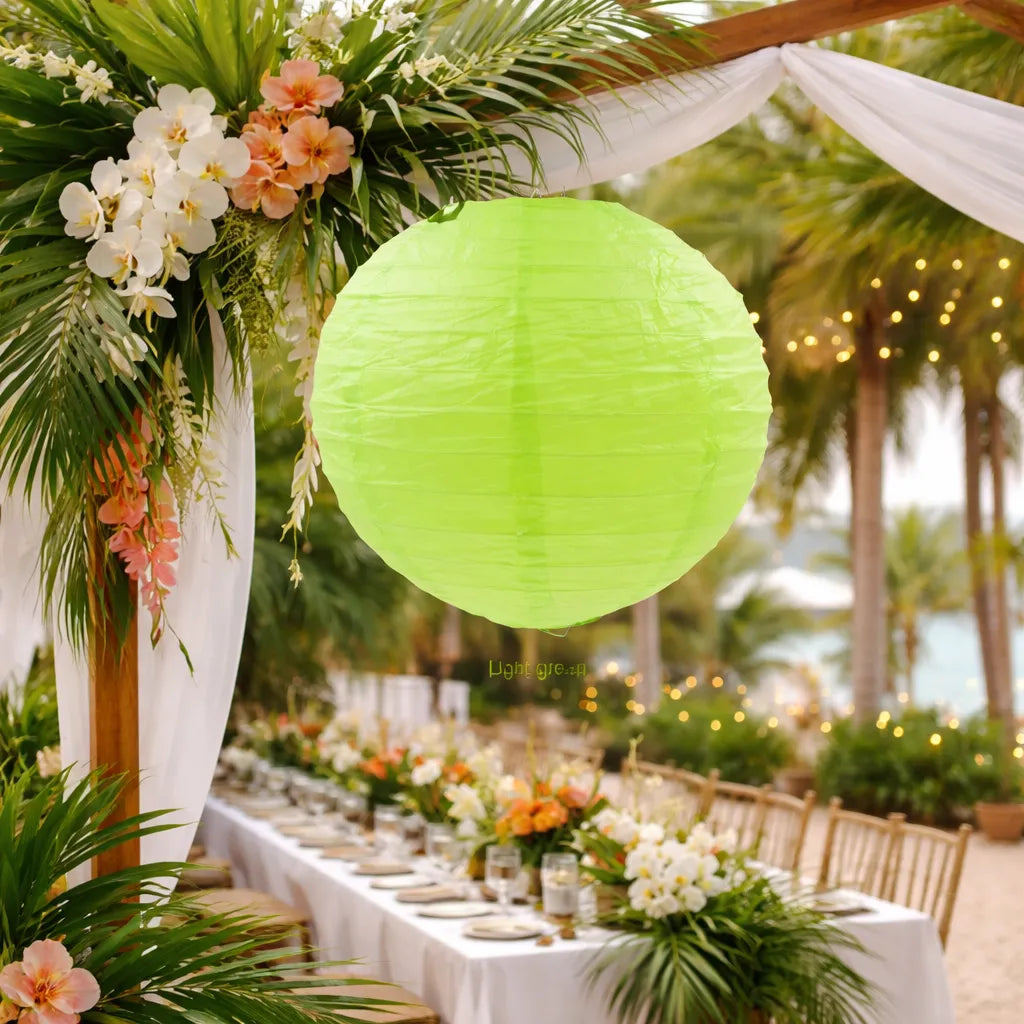 Lampion Mariage Vert Clair Raffiné