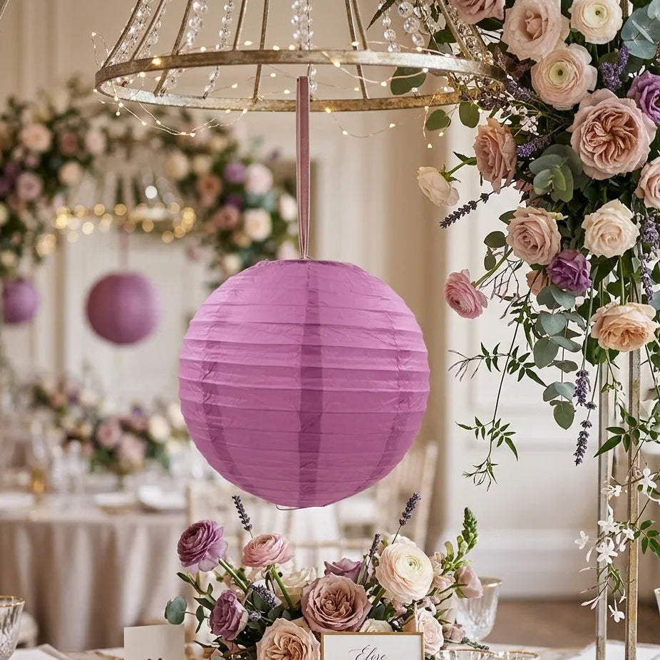 Lampion Mariage Violet Elégant