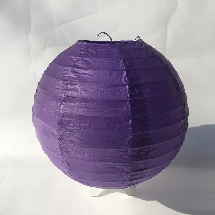 Lampion Rond Mariage Violet Raffiné