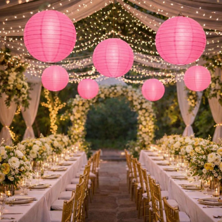 Lampion Rose Mariage
