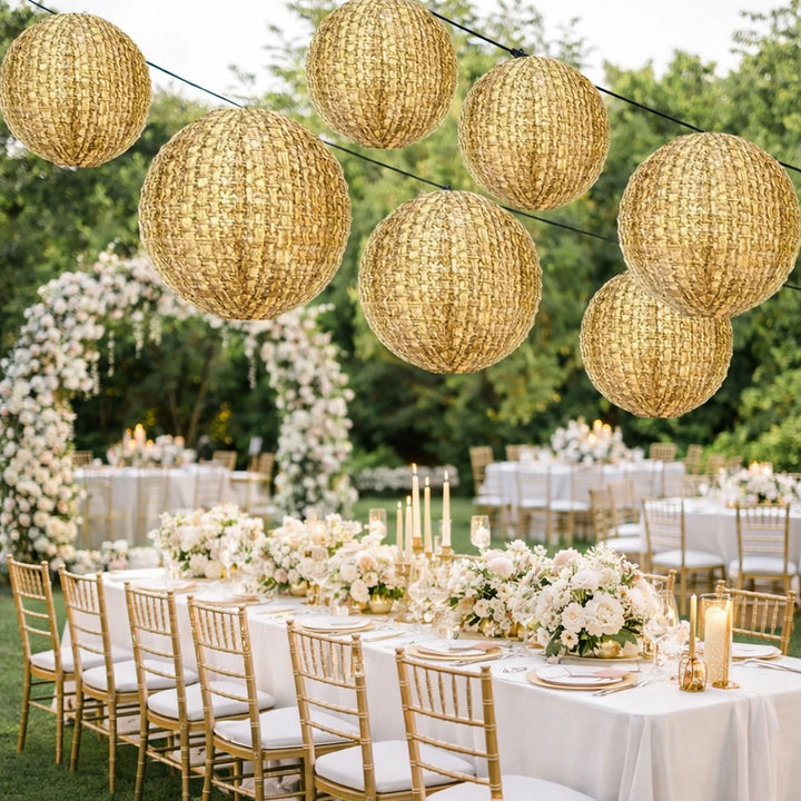 Lampions Décoratifs en Papier Effet Jute