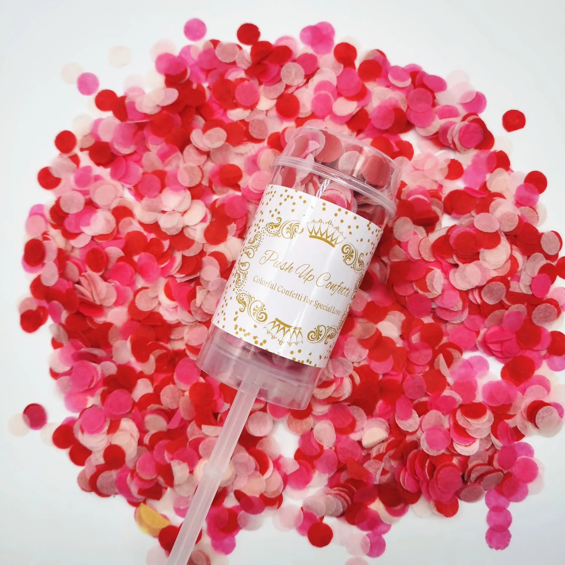 Lanceur à Confettis Rouges et Roses Moderne