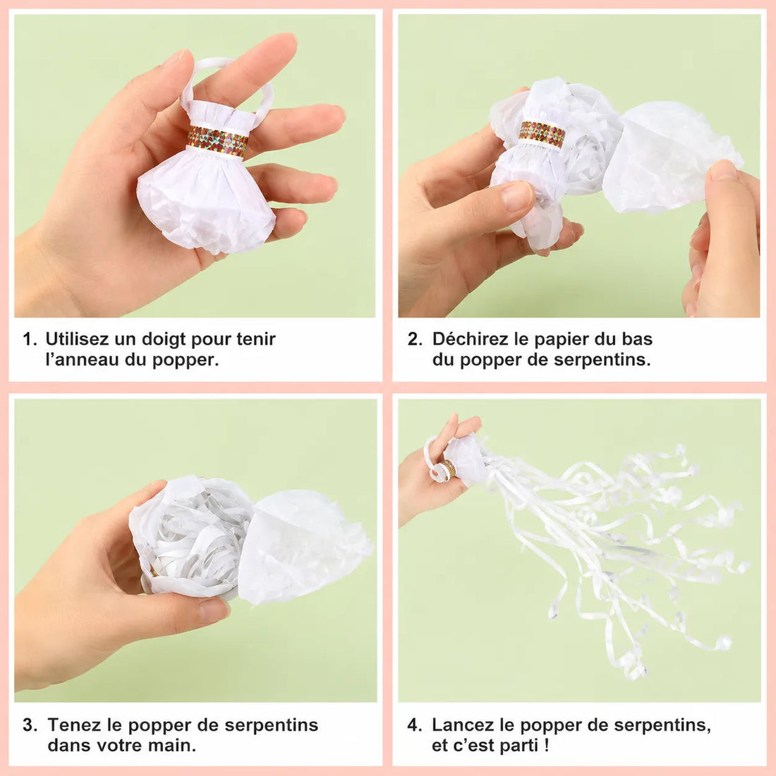 Lanceurs Serpentins Blancs Festif Moderne