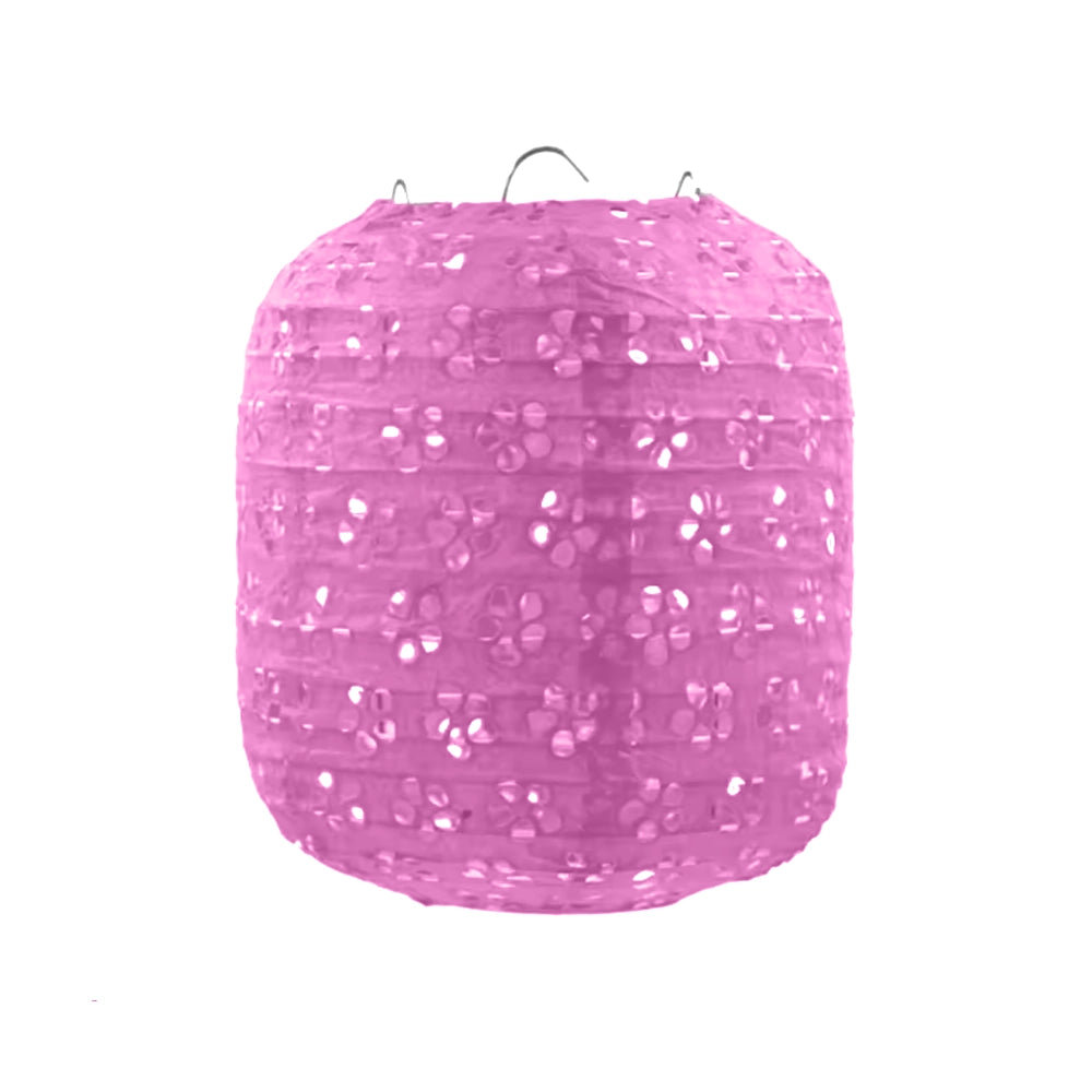 Lanterne Ajourée Rose Led Mariage