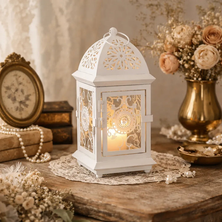 Lanterne Blanche Décorative Vintage