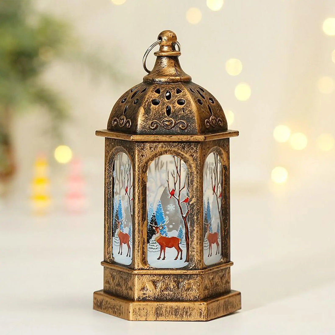 Lanterne Bronze Noël Rétro