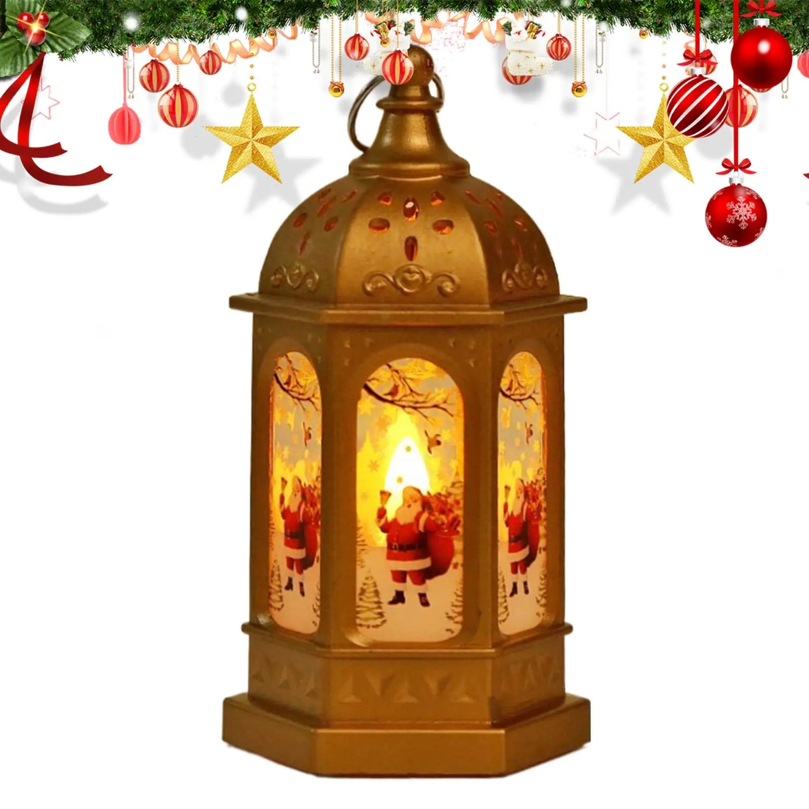 Lanterne Dorée Père Noël
