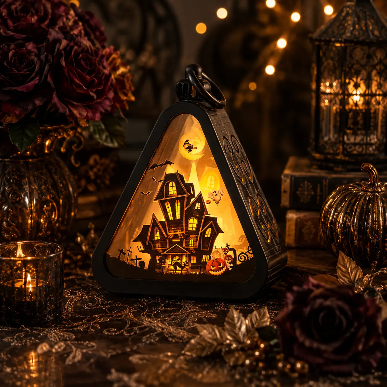 Lanterne Halloween Château Hanté original