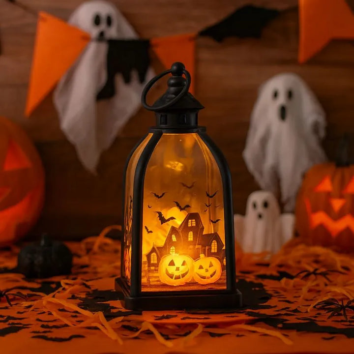 Lanterne Halloween Citrouilles et Maison Hantée