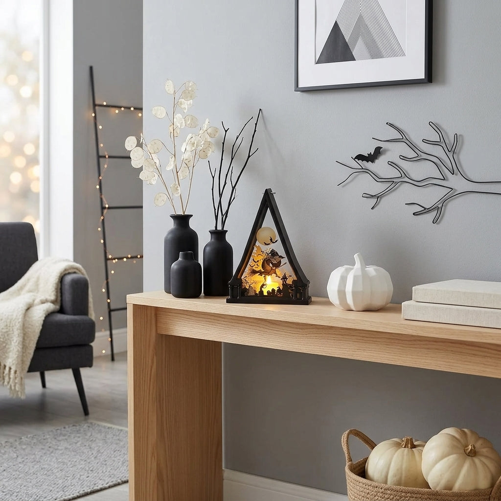 Lanterne à Led Halloween Sorcière Lumineux