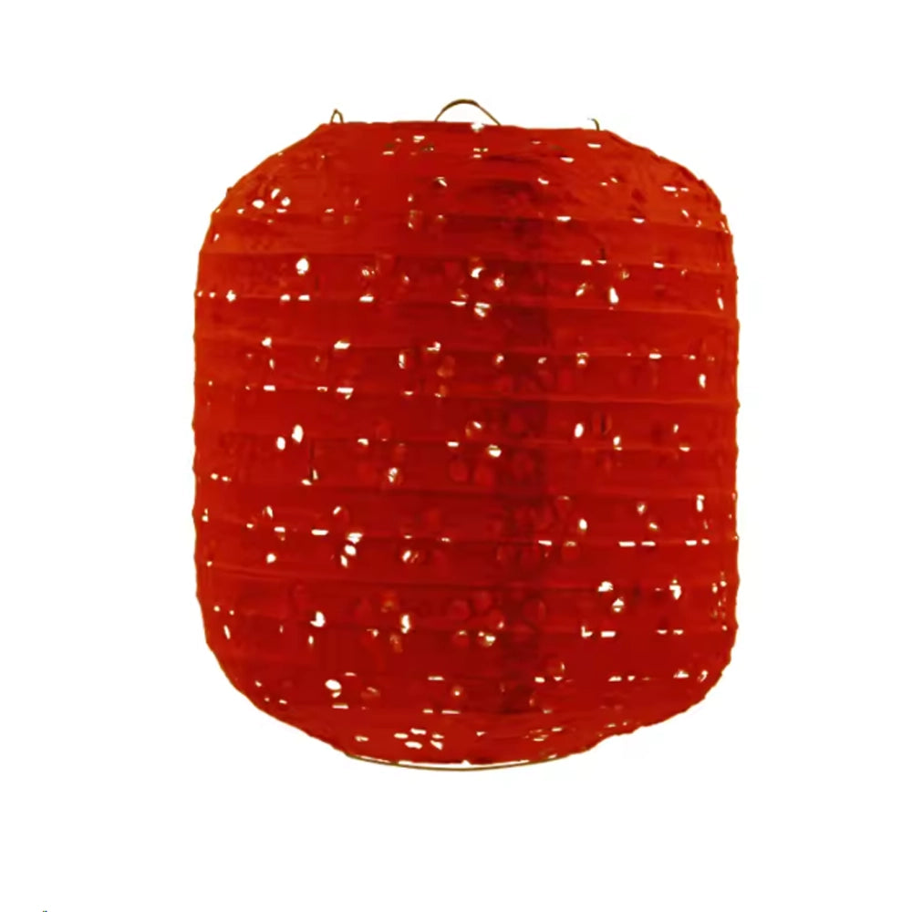 Lanterne Mariage Rouge LED Ajourée