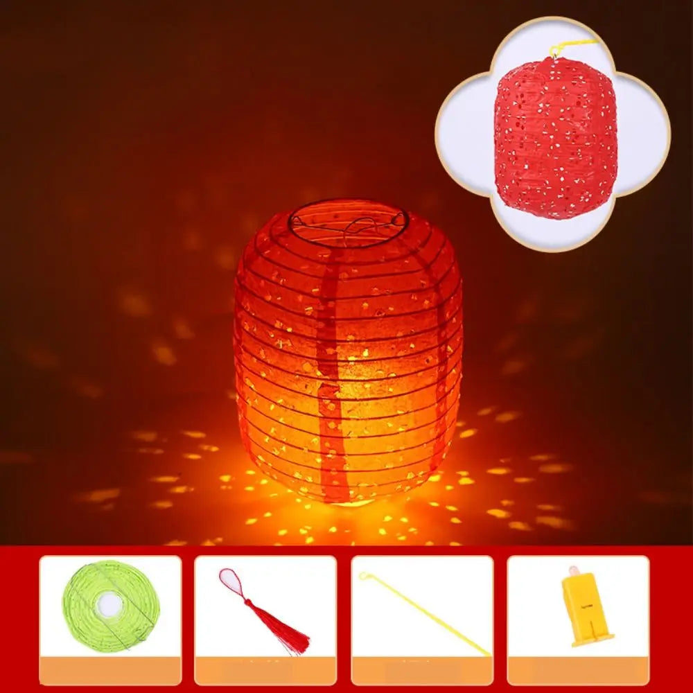 Lanterne Mariage Rouge LED Ajourée