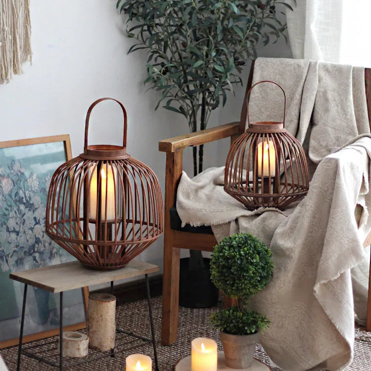 Lanterne Marron en Bambou Chic