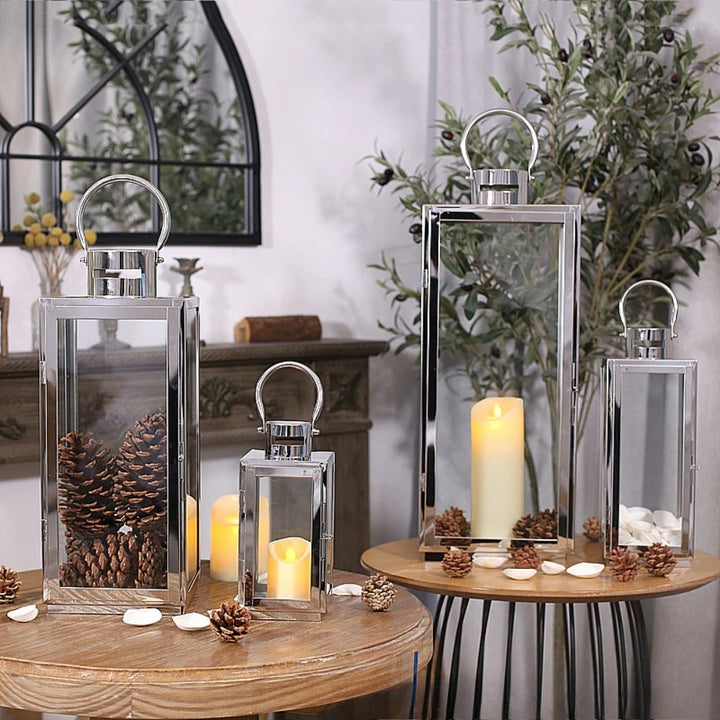 Lanterne Minimaliste en Acier Inoxydable