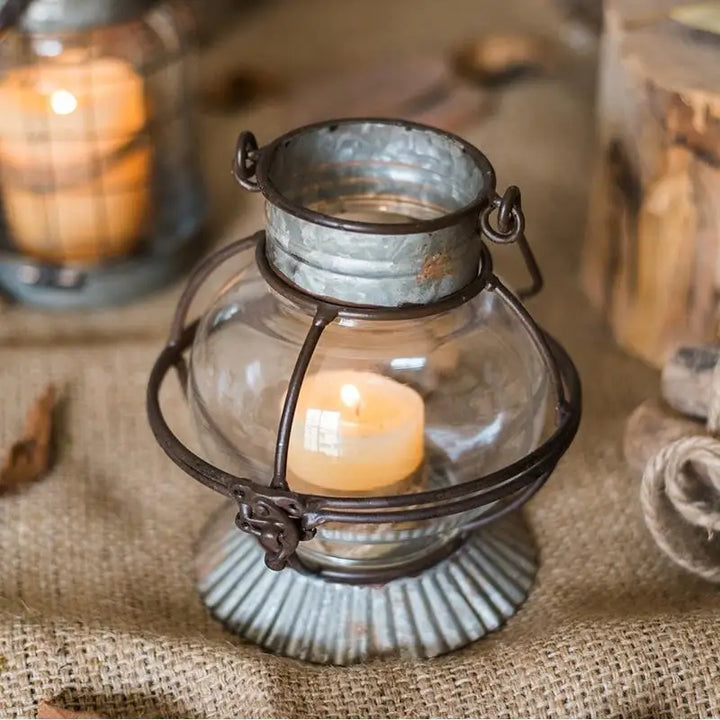 Lanterne Rétro en Verre