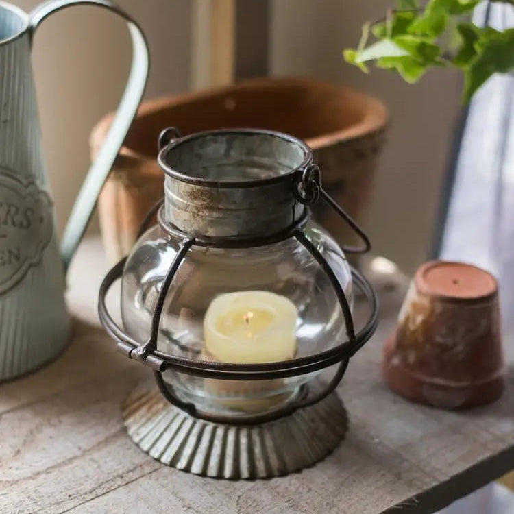 Lanterne Rétro en Verre Chic