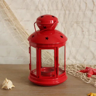 Lanterne Rouge en Fer Forgé Chic