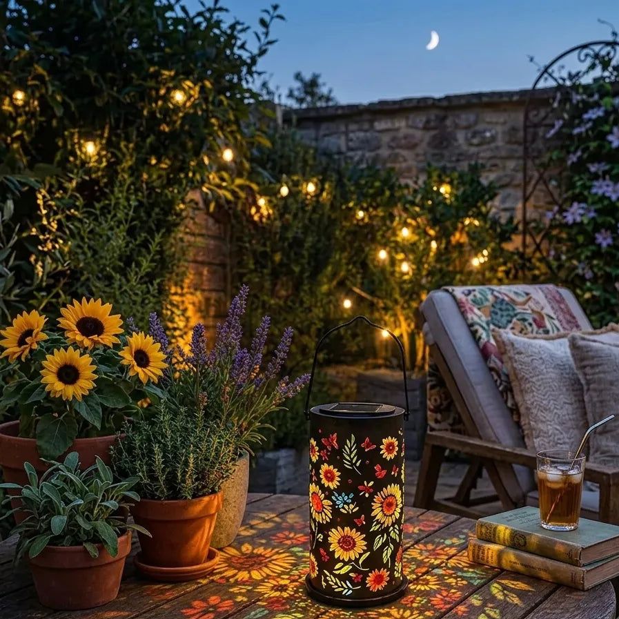 Lanterne Solaire Floral Lumineux