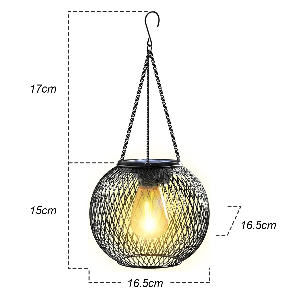 Lanterne Solaire Suspendue de Jardin Chic