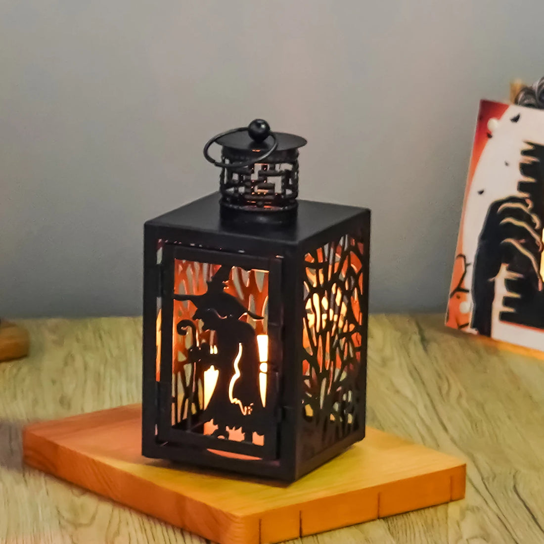 Lanterne Sorcière Halloween en Fer distingué