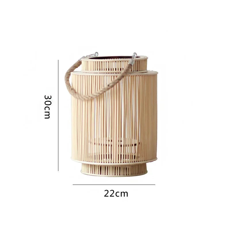 Lanterne Tissée en Bambou Unique