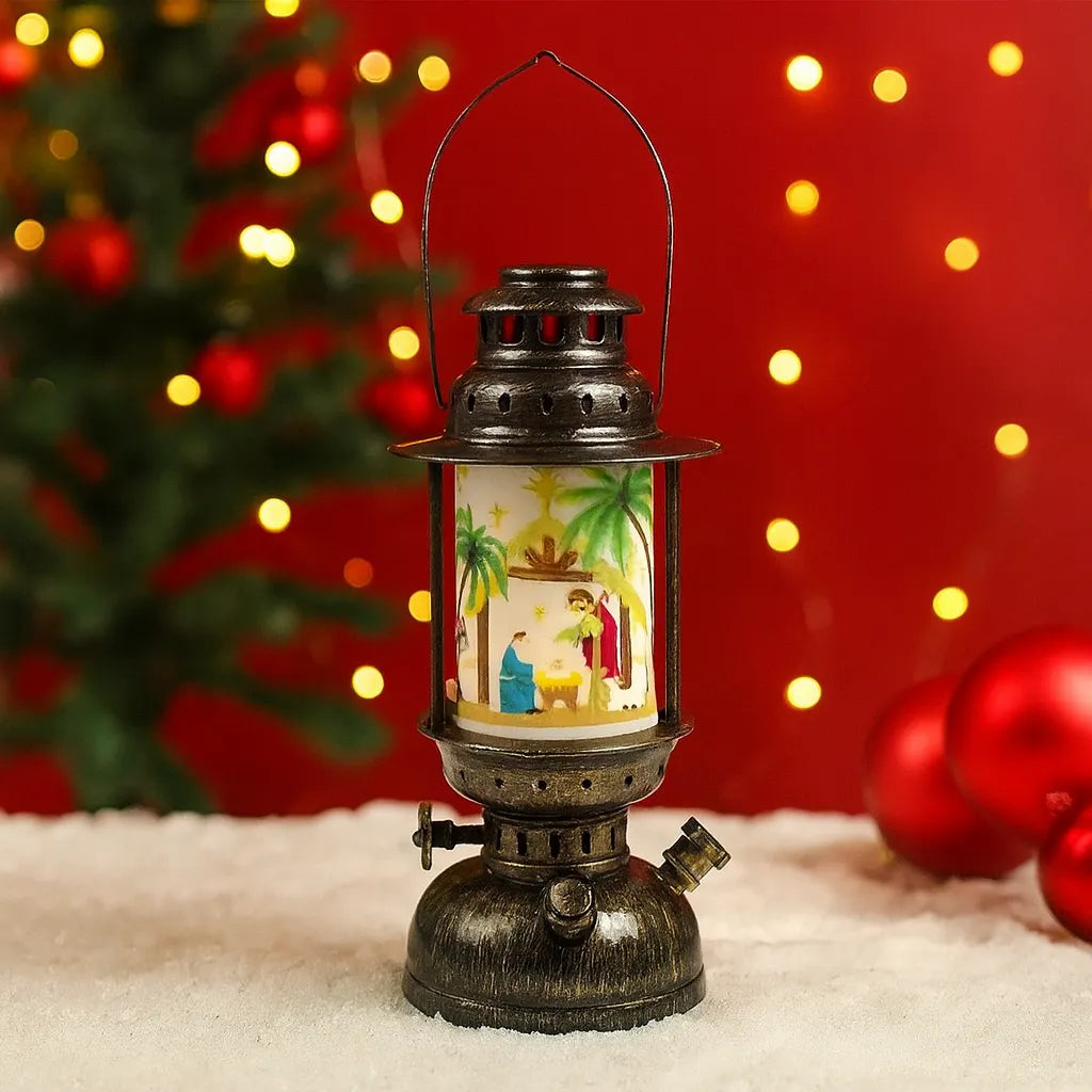 Lanterne au Design Rétro Motif Nativité chic