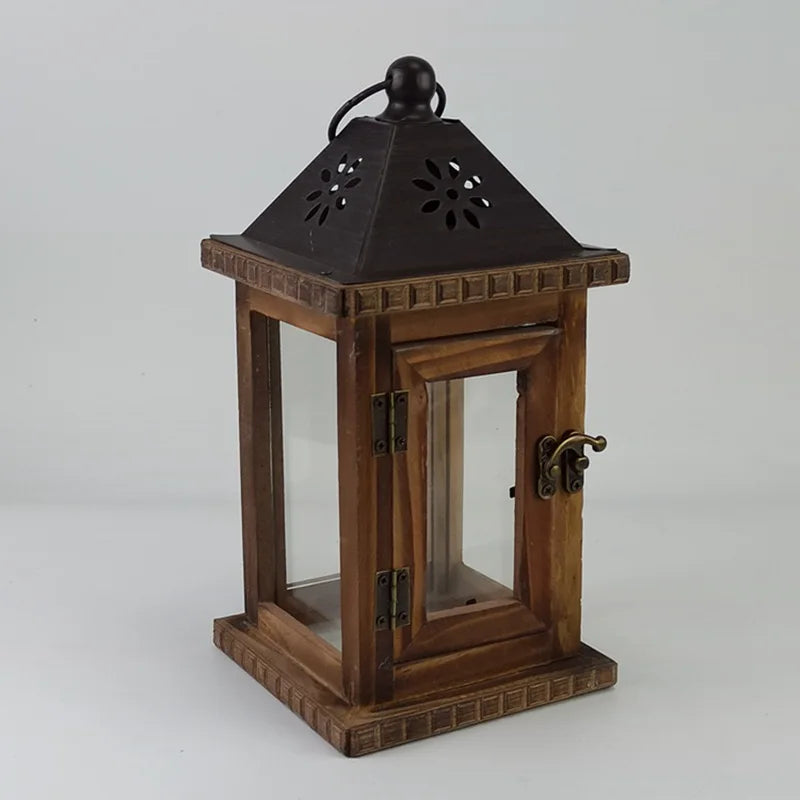 Lanterne en Bois Elégant Chic