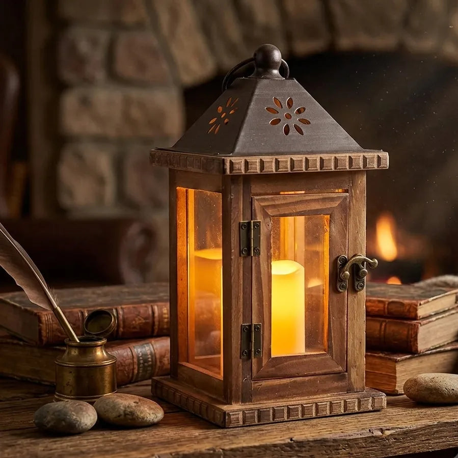 Lanterne en Bois Elégant Légère