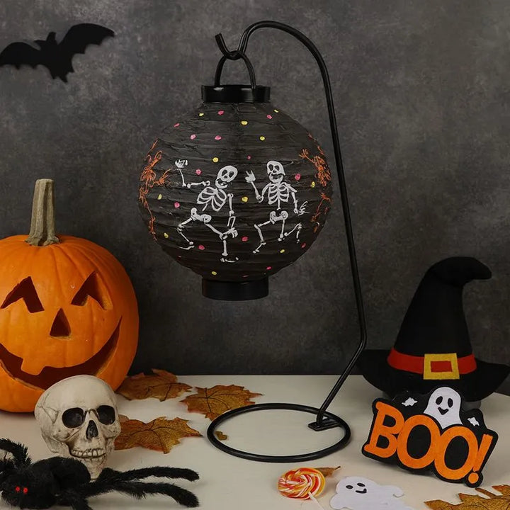 Lanterne en Papier Motif Squelette