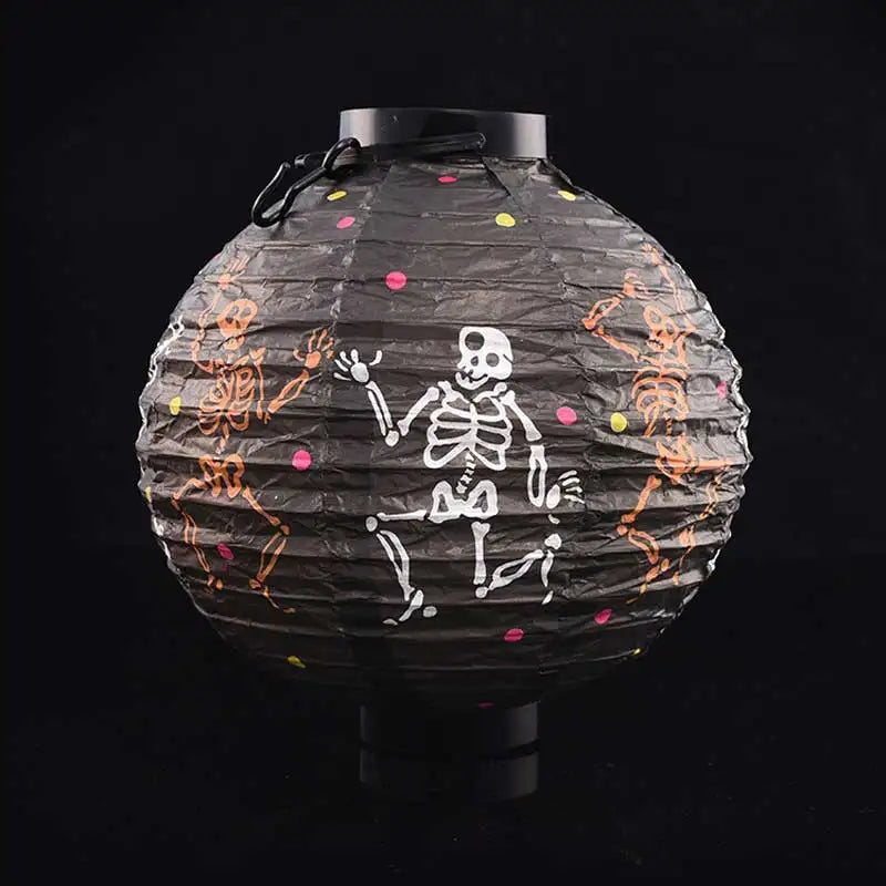 Lanterne en Papier Motif Squelette Design