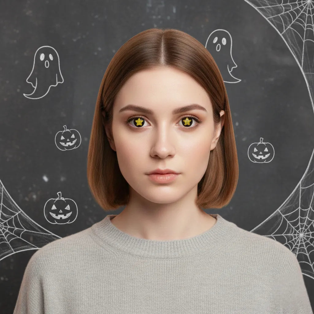 Lentille Halloween Etoile Jaune