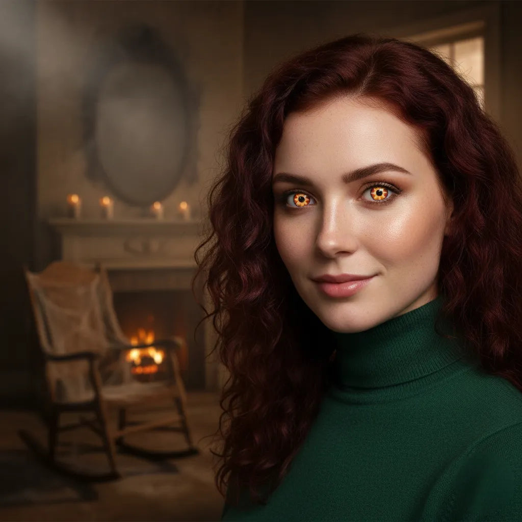 Lentille Halloween Etoile Orange