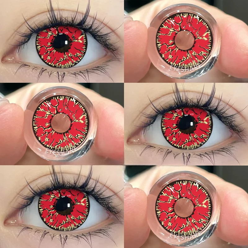 Lentille Halloween Rouge Craquelées Design