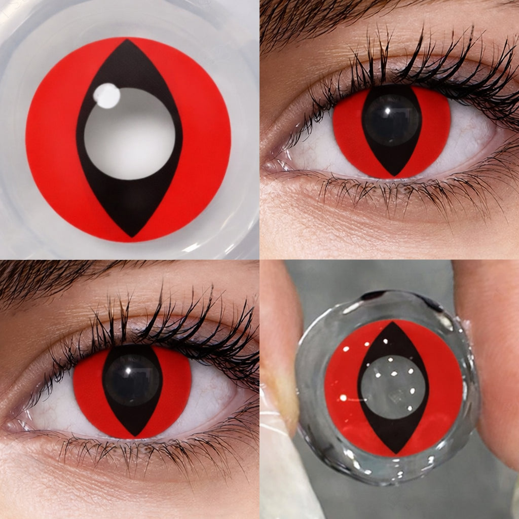 Lentille Halloween Œil de Chat Rouge