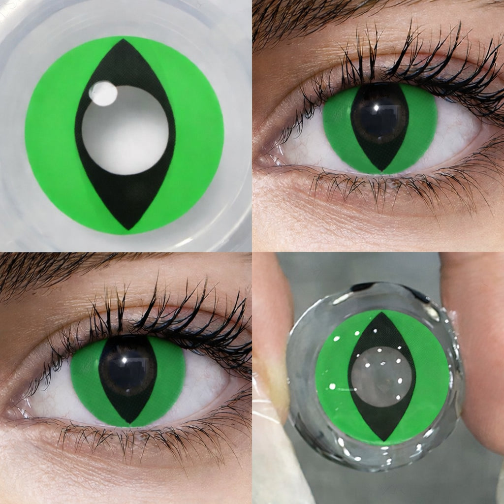 Lentille Halloween Œil de Chat Vert