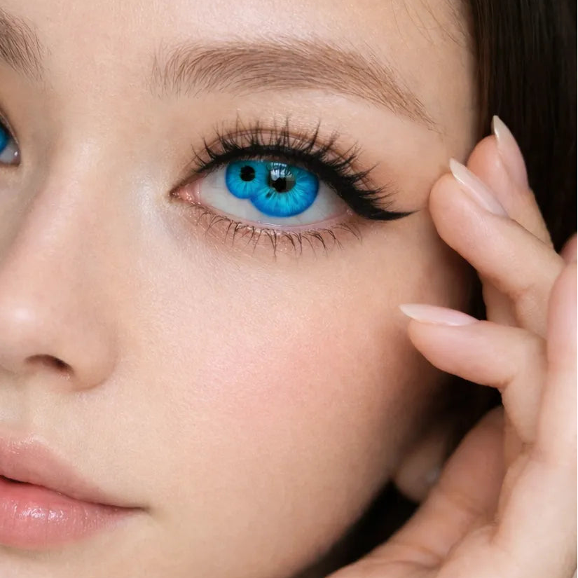 Lentilles Double Iris Bleues