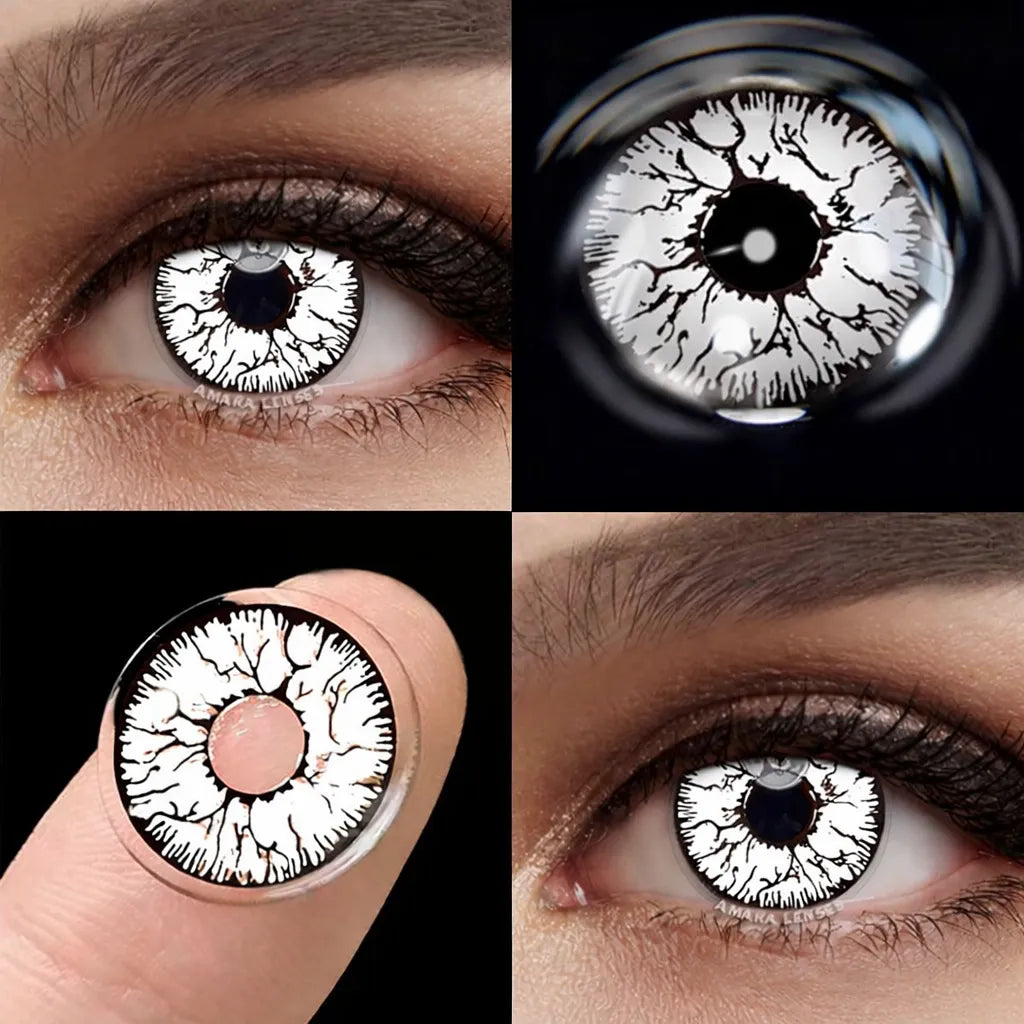 Lentilles Fantaisie Blanc et Noir Chic