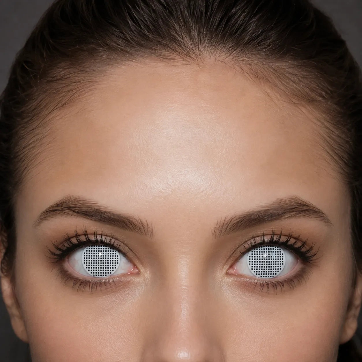 Lentilles Halloween Blanc Quadrillage Design