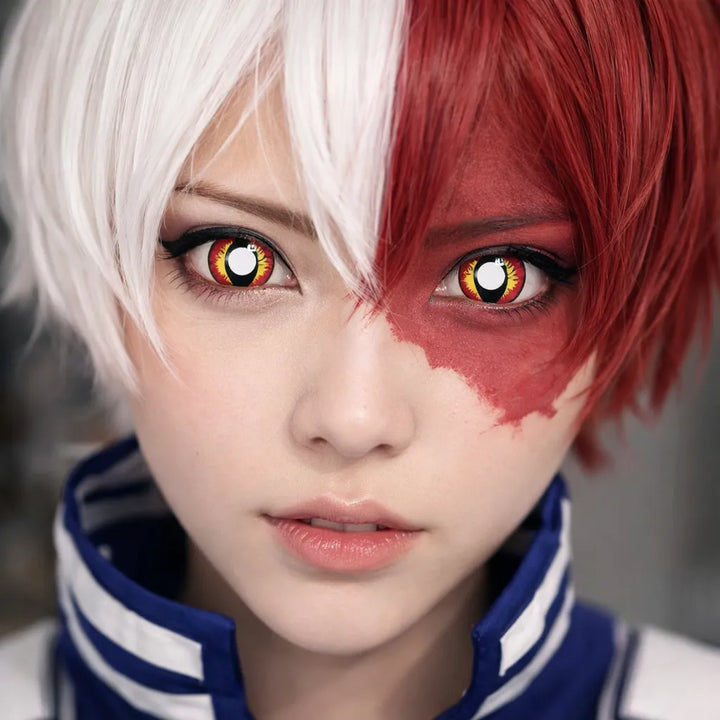 Lentilles Halloween Rouge et Jaune