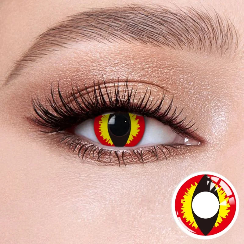 Lentilles Halloween Rouge et Jaune Chic