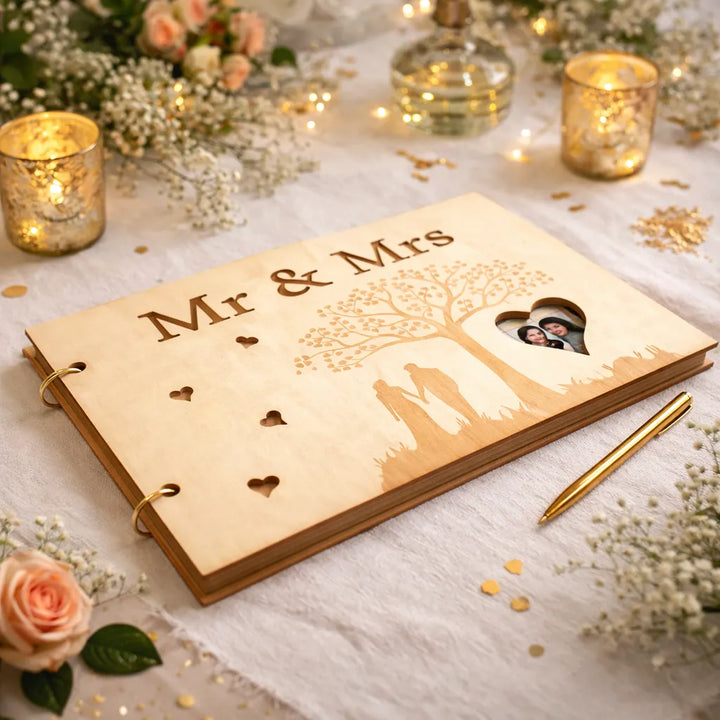 Livre d’Or Couverture en Bois Mariage