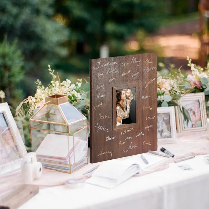 Livre d’Or Mariage Cadre en Bois Unique