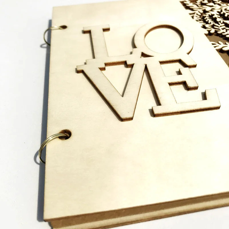 Livre d’Or Mariage en Bois Elégant Original