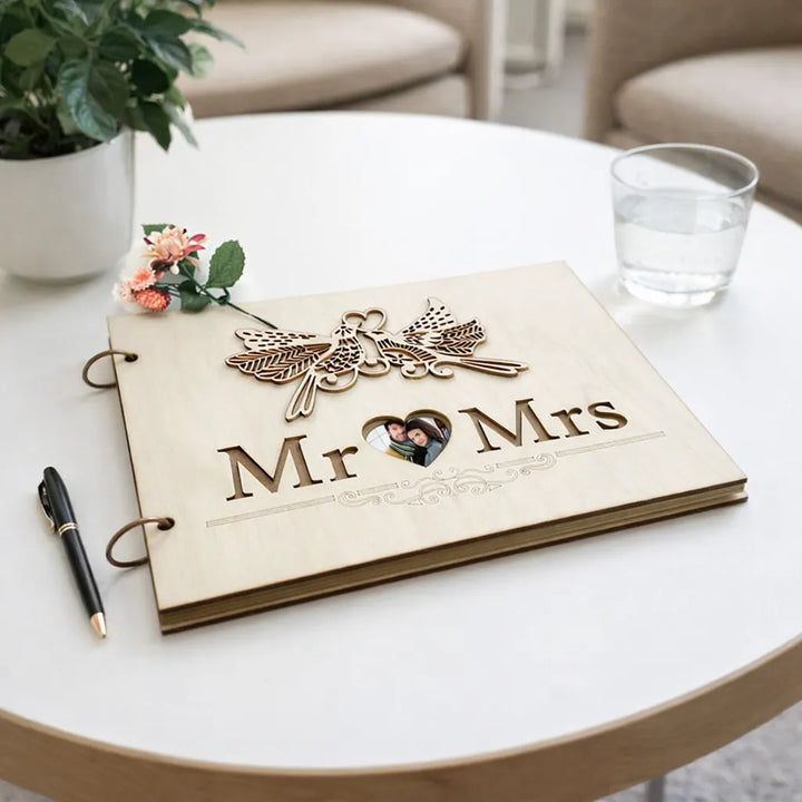 Livre d’Or Mariage en Bois Mr & Mrs