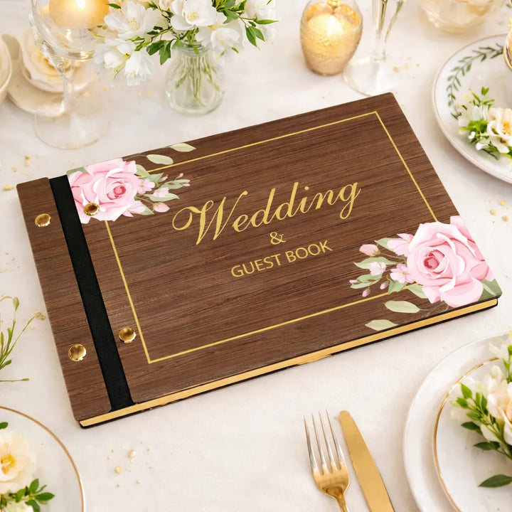 Livre d’Or en Bois à Fleurs