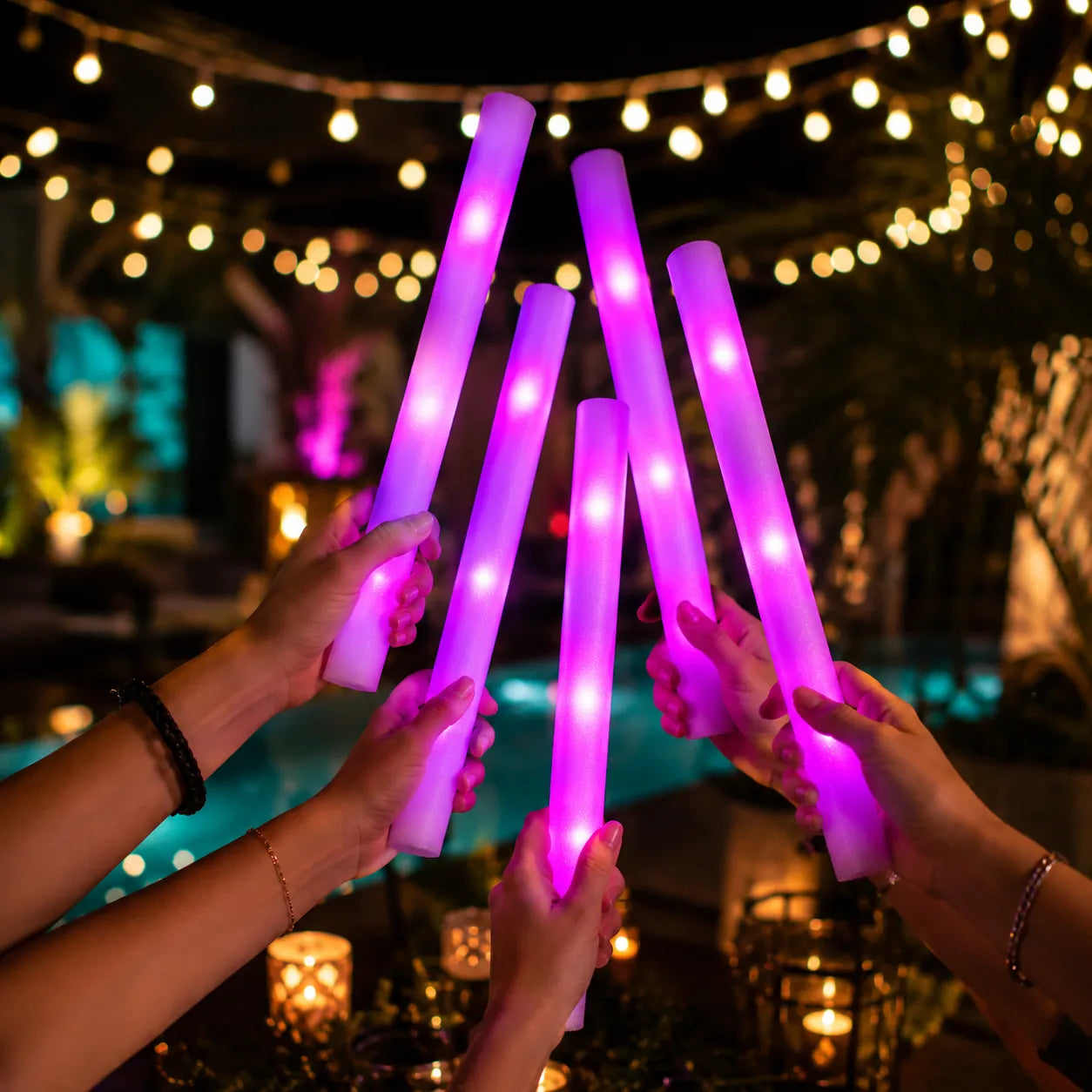 Lot de Bâtons Lumineux LED Rose Unique