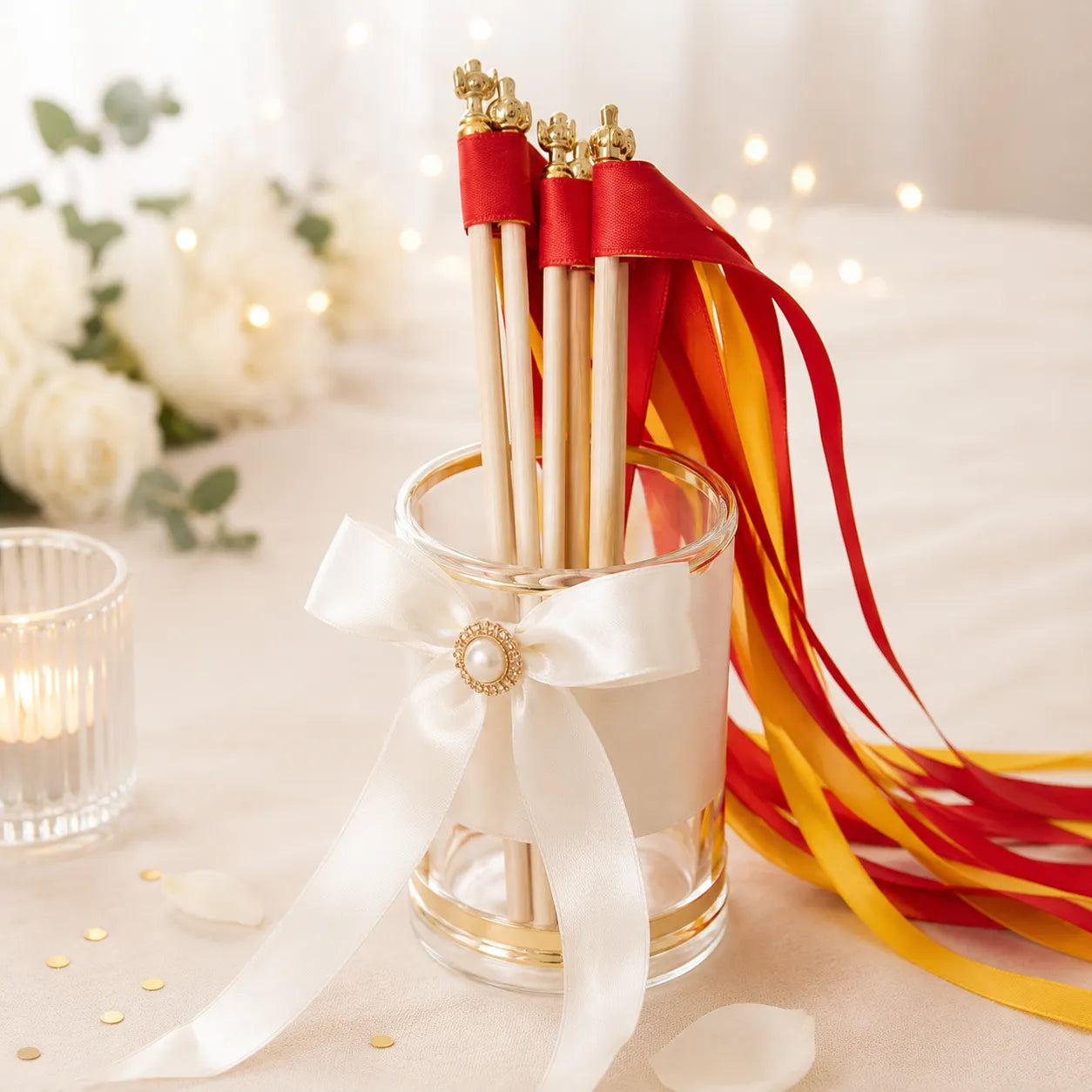 Lot de Baguettes de Rubans Rouge et Jaune