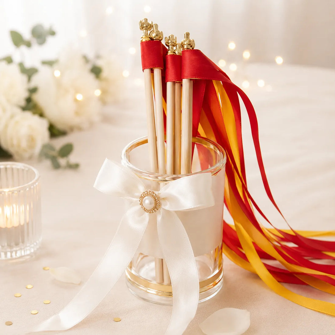 Lot de Baguettes de Rubans Rouge et Jaune