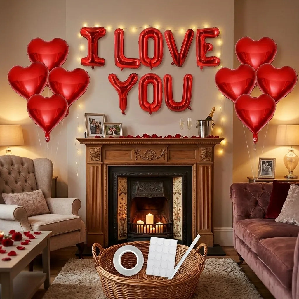 Lot de Ballons I LOVE YOU Décorative