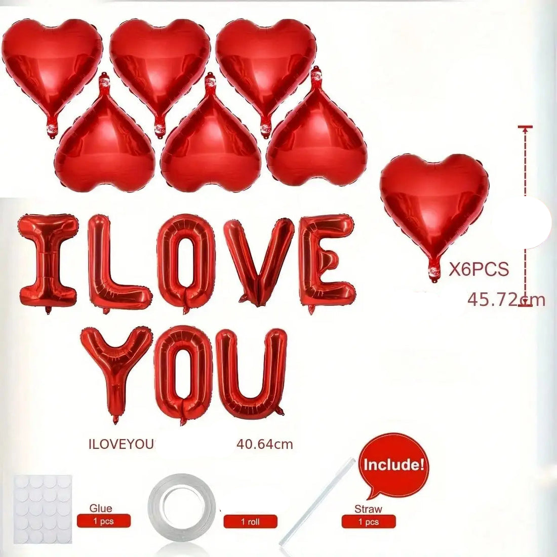 Lot de Ballons I LOVE YOU Durable